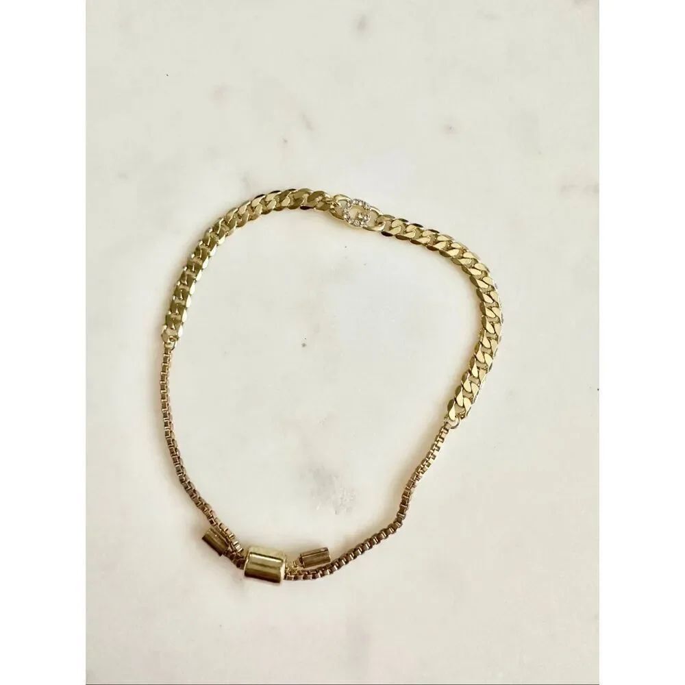 G initial chain-link bracelet